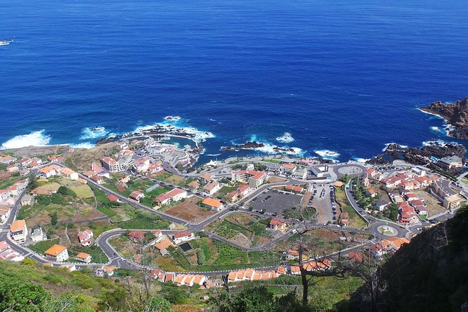 Porto Moniz, Seixal, Fanal Forest, Cliff Skywalk in Open Roof 4X4 - Seixal’s black sand beach