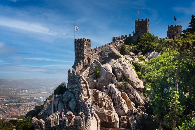 Private Getaway in Sintra - Through the Hills to the Coast - Moorish Castle and the old royal palace from the road