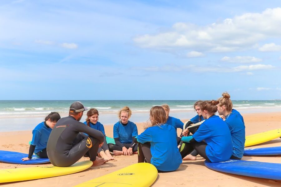 Quarteira: 2-Hour Surf Lesson at Falésia Beach - Starting at Falésia Beach with the surf van