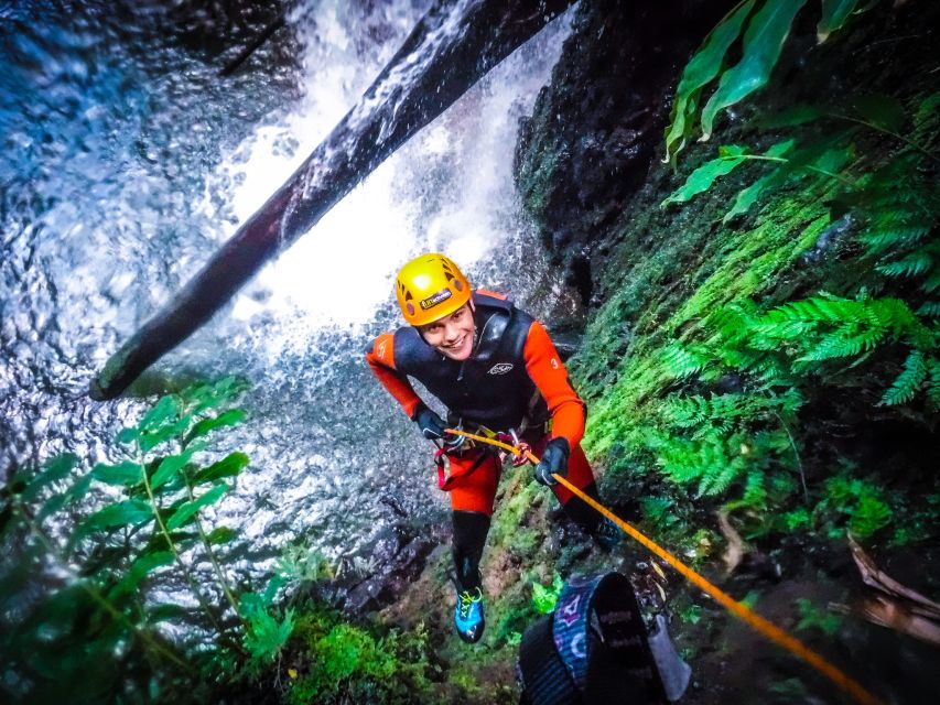 Sao Miguel: Caldeiroes Canyoning Experience - Learning to rappel before the canyon begins