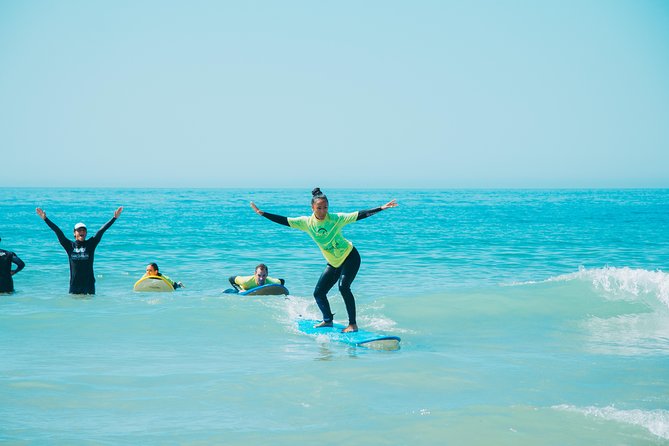 Surf Lesson on Praia de Carcavelos - What success looks like for a first-time surfer