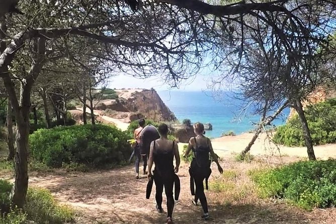 Visit Secret Caves, Hidden Beaches and Snorkel in Alvor, Portugal - A picnic of fruit, cheese, and water
